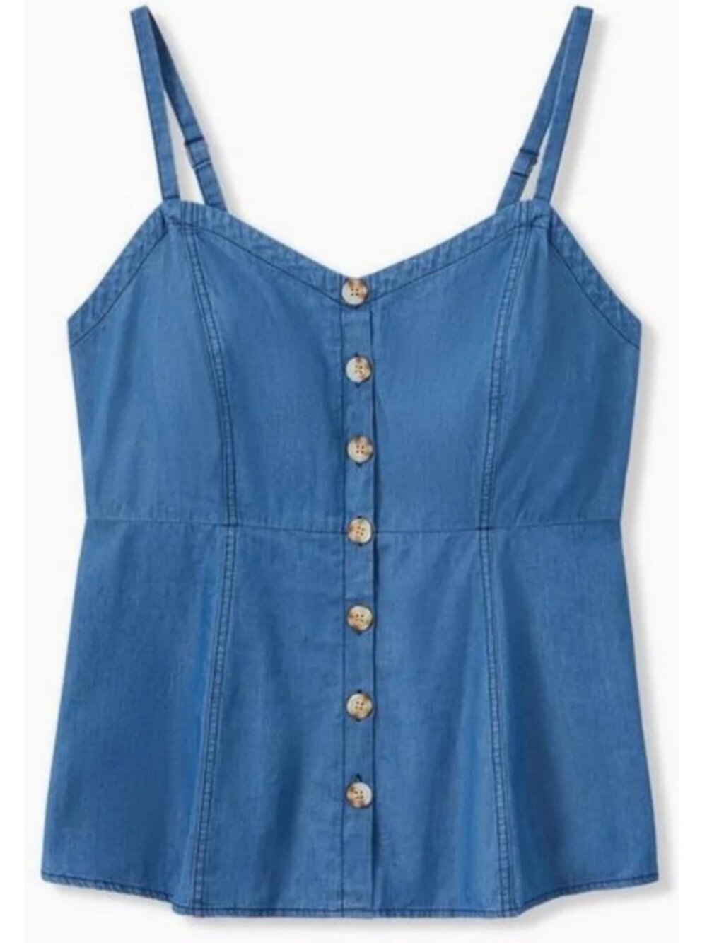 NWT Torrid 2 100% Cotton Chambray Fit & Flare Cami 2X 18 20